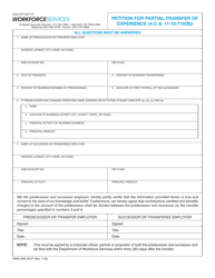 Form DWS-ARK-201P &quot;Petition for Partial Transfer of Experience (A.c.a. 11-19-710(B))&quot; - Arkansas