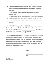 Order to Seal Records of a Pardoned Offender or Pardoned Youthful Felony Offender Under Act 1460 of 2013; a.c.a.16-90-1401, Et. Seq. - Arkansas, Page 2