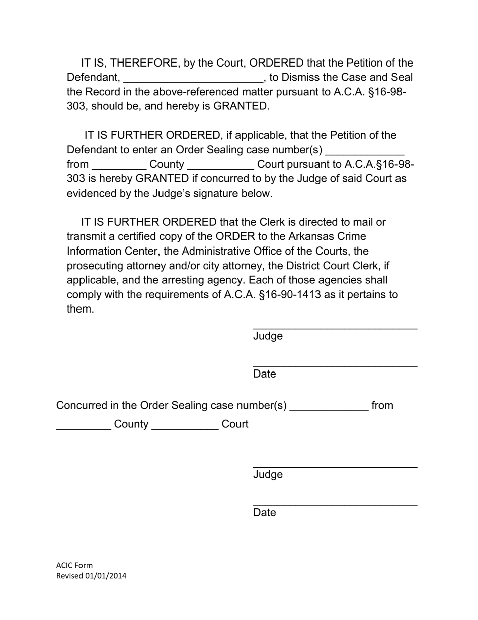 Order to Dismiss and Seal Offense in Pre-adjudication Drug Court Proceeding Pursuant to a.c.a. 16-98-303 (And to Seal Separate Previous Offense From Another Court) - Arkansas, Page 3