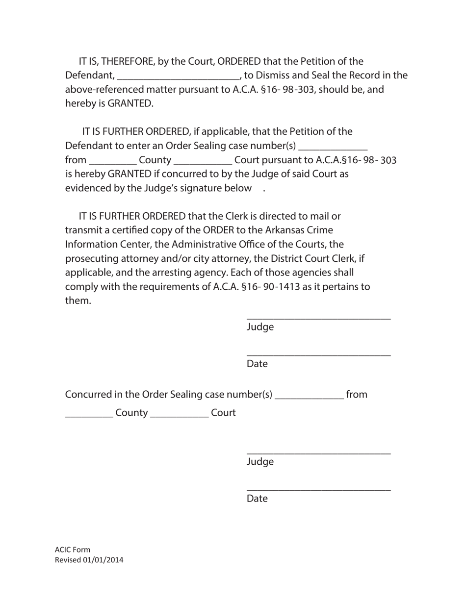 Order to Dismiss and Seal Offense in Post-adjudication Drug Court Proceeding Pursuant to a.c.a. 16-98-303 (And to Seal Separate Previous Offense From Another Court) - Arkansas, Page 3