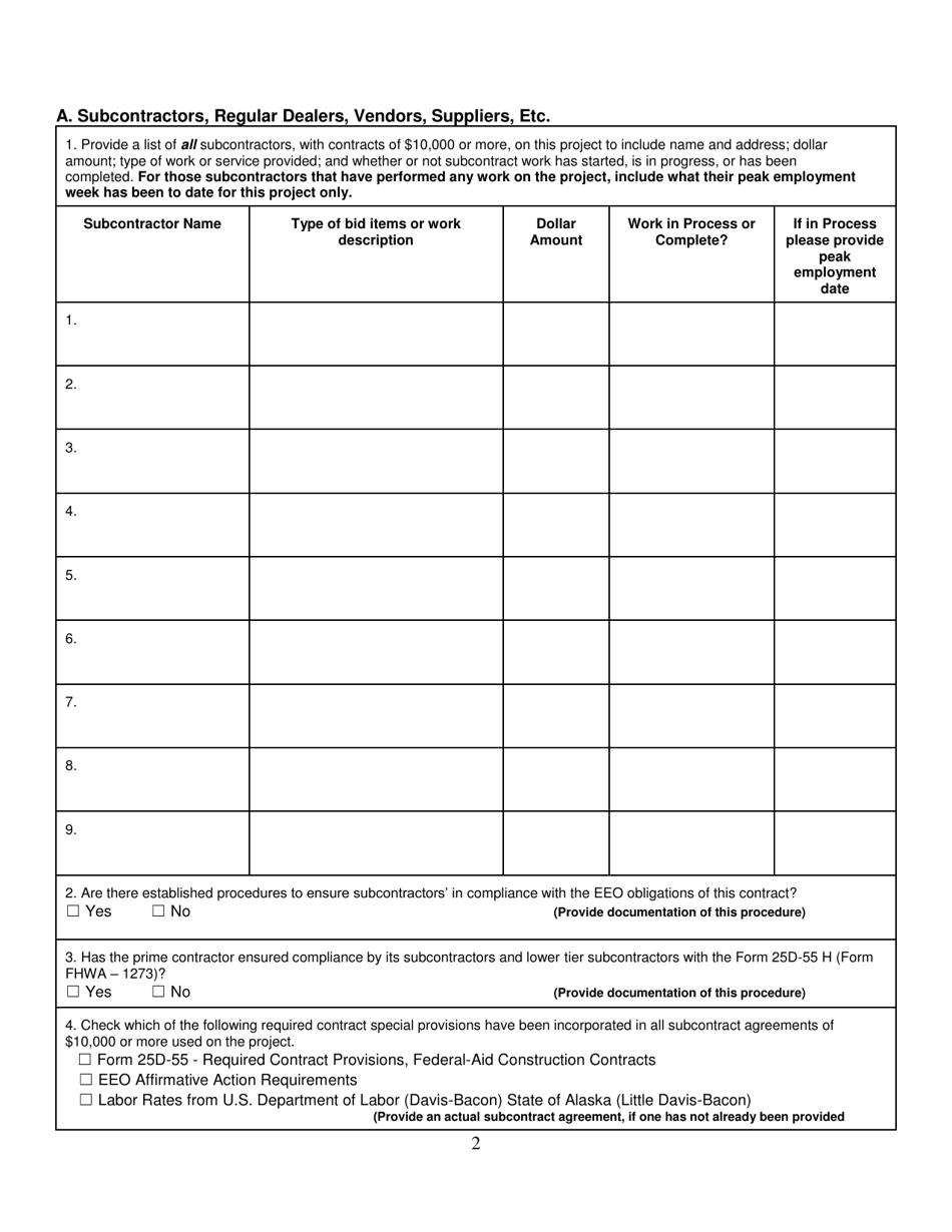 Contract Compliance Review Checklist - Alaska, Page 2