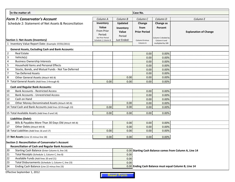 Form 7 Conservators Account - Arizona, Page 4