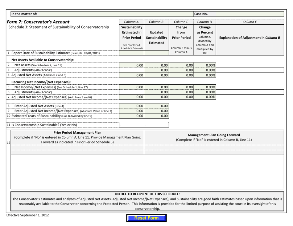 Form 7 Conservators Account - Arizona, Page 7