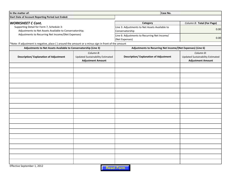 Form 7 Conservators Account - Arizona, Page 9