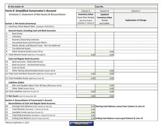 Form 9 Simplified Conservator's Account - Arizona, Page 2