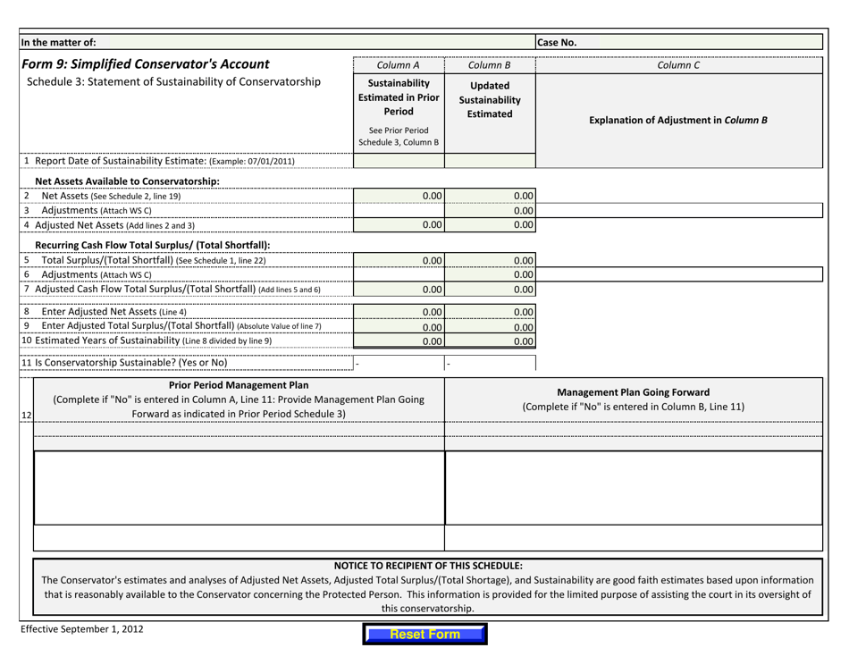Form 9 Simplified Conservators Account - Arizona, Page 5