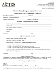 Document preview: Form 306 Alternate Payee Change of Address/Name Form - Arkansas
