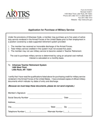 Document preview: Form 215 M-2 Application for Purchase of Military Service - Arkansas