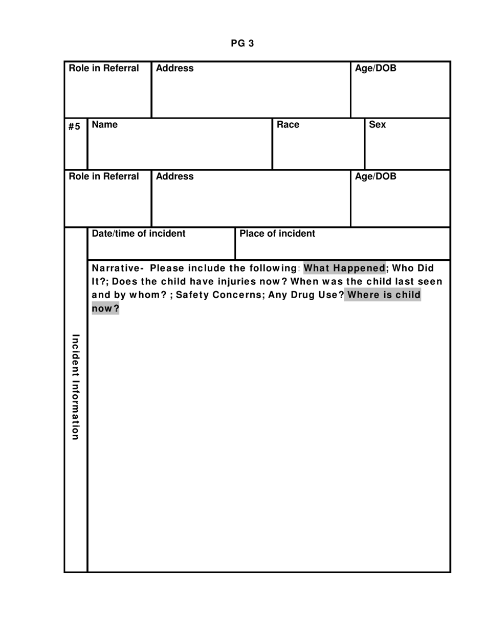 Suspected Child Abuse Report - Arkansas, Page 3