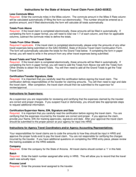 Instructions for Form GAO-503EZ State of Arizona Travel Claim Form - Arizona, Page 3