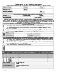 Document preview: Form GAO-21 Request for an Accounting Correction - Arizona