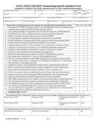 ACES/AU Form R-5 &quot;Aces Afo/Cafo Qcp Annual Inspection/Evaluation Form&quot; - Alabama