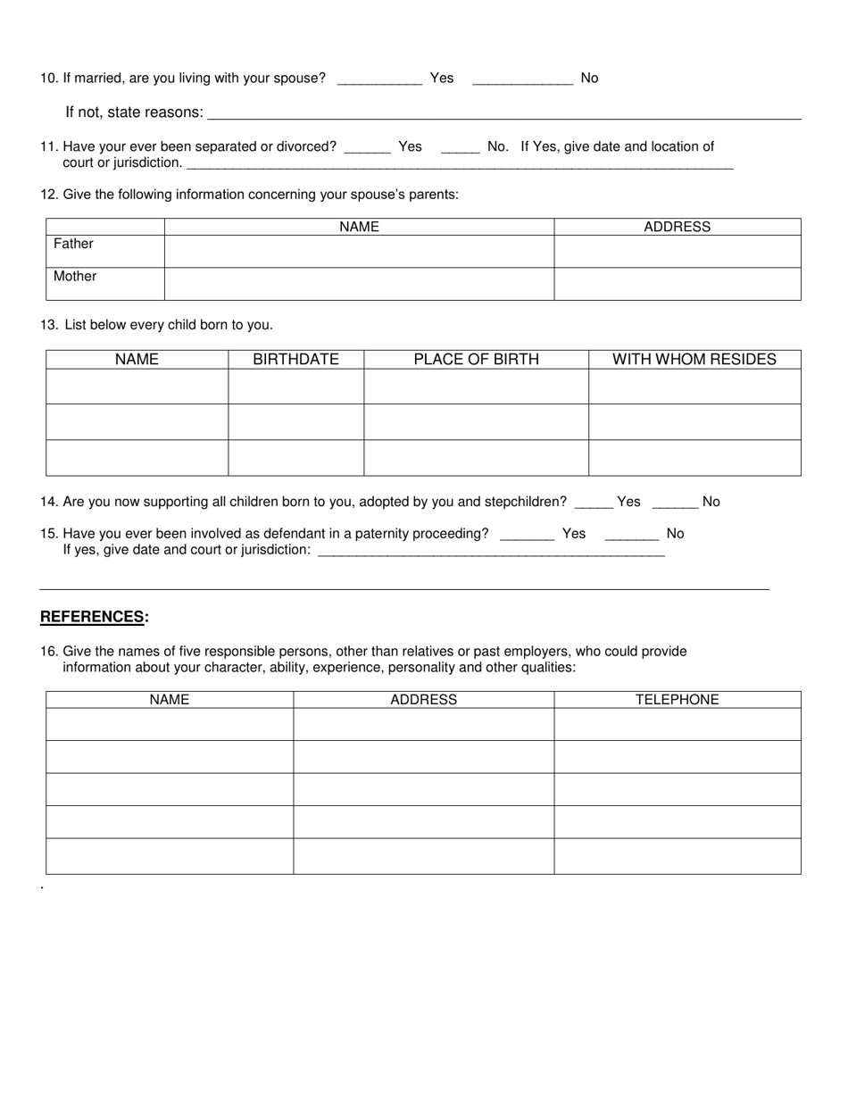 Form F-3 Personal History Statement - Arkansas, Page 3