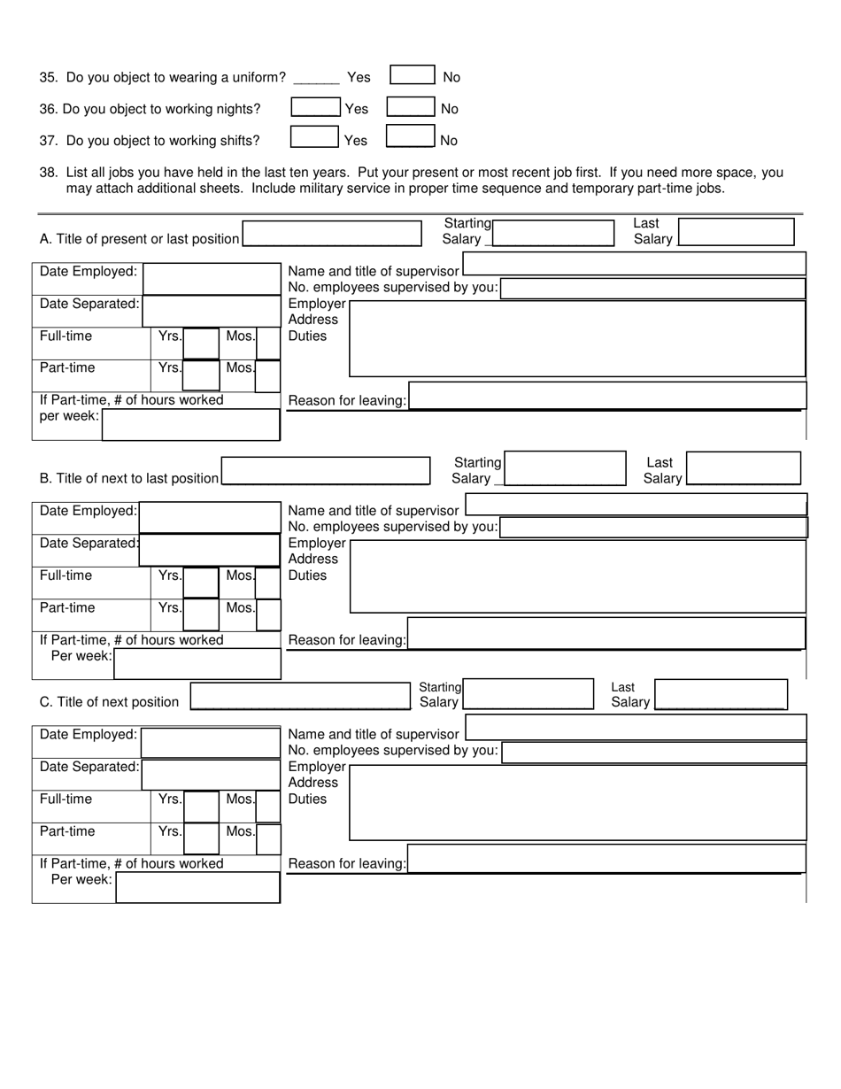 Form F-3 Personal History Statement - Arkansas, Page 7