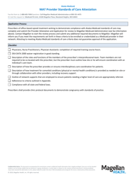 Mat Provider Standards of Care Attestation - Alaska