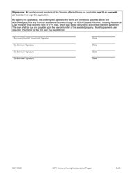 Disaster Recovery Housing Assistance Loan Program Homeowner Application - Arkansas, Page 5