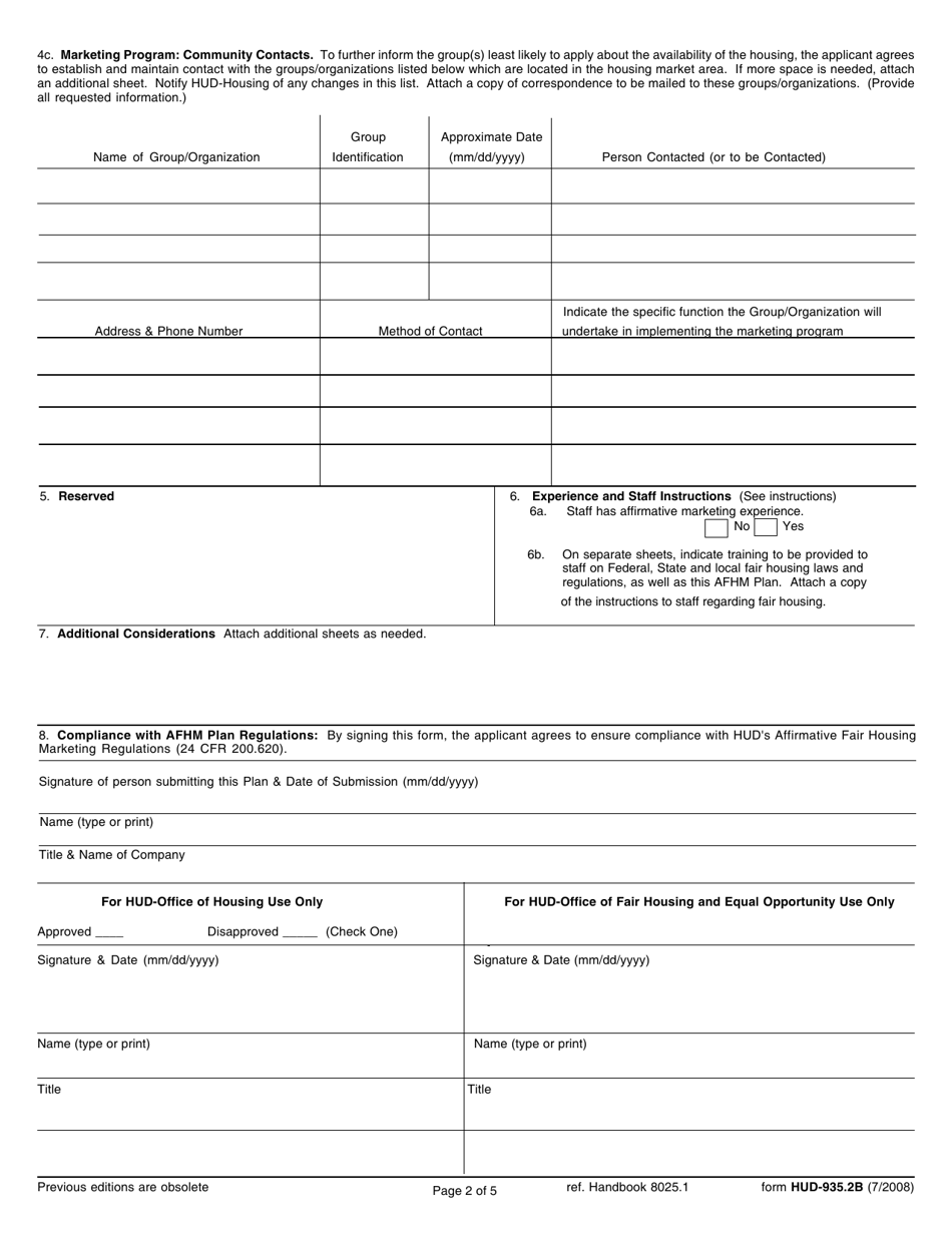 Fillable Form Affirmative Fair Housing Marketing Plan Single Family