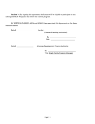 Mortgage Credit Certificate (Mcc) Program Lender Participation Agreement - Arkansas, Page 3