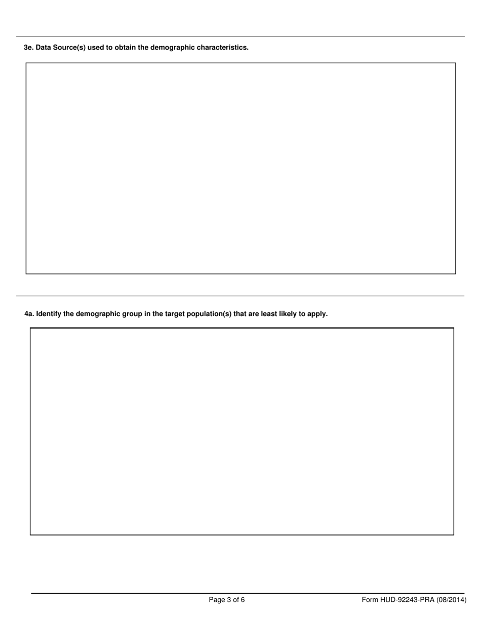 Form HUD-92243-PRA Affirmative Fair Housing Marketing Plan (Afhmp) - Multifamily Housing, Page 3