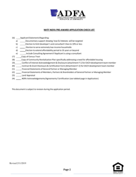 Nhtf Nofa Pre-award Application Check List - Arkansas, Page 2