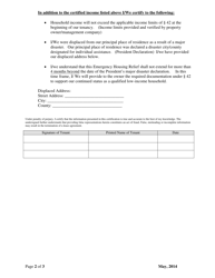 Affidavit of Income Self-certification - Emergency Housing Relief - Arkansas, Page 2