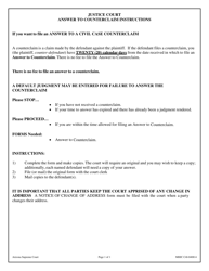 Instructions for Form LJCV00009F &quot;Answer to Counterclaim&quot; - Arizona