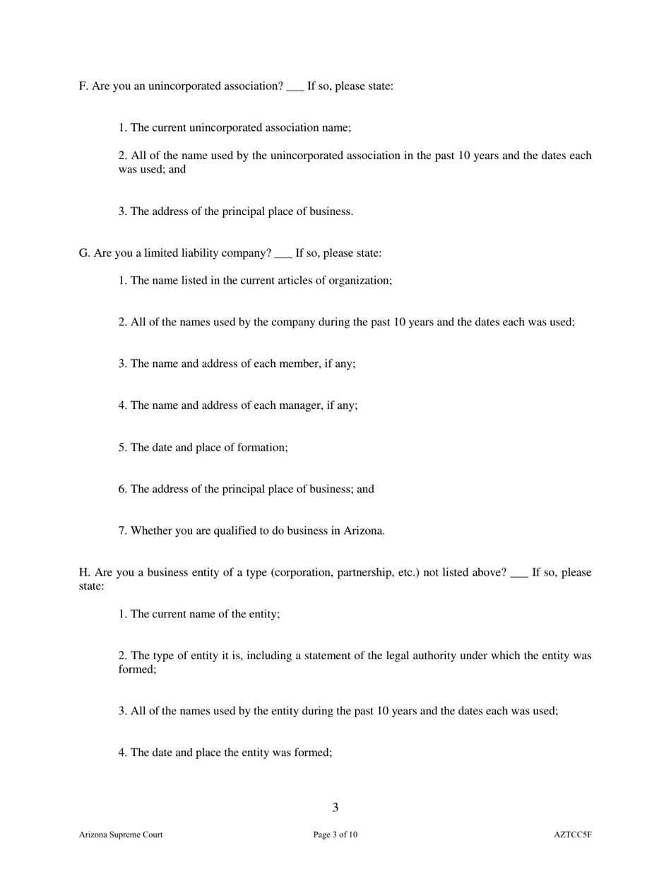 Form AZTCC5F Uniform Contract Interrogatories - Arizona, Page 3
