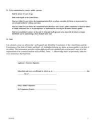Alaska Notary Commission Application - Alaska, Page 2