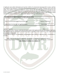 Application for Permit to Exhibit Wild Animals in Virginia - Virginia, Page 2