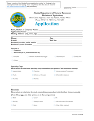 Document preview: Alaska Grown Certification Program Application - Alaska