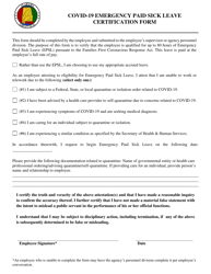 Document preview: Covid-19 Emergency Paid Sick Leave Certification Form - Alabama