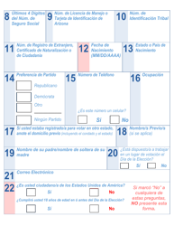 Forma De Registro Electoral En Arizona (Letra Grande) - Arizona (Spanish), Page 2