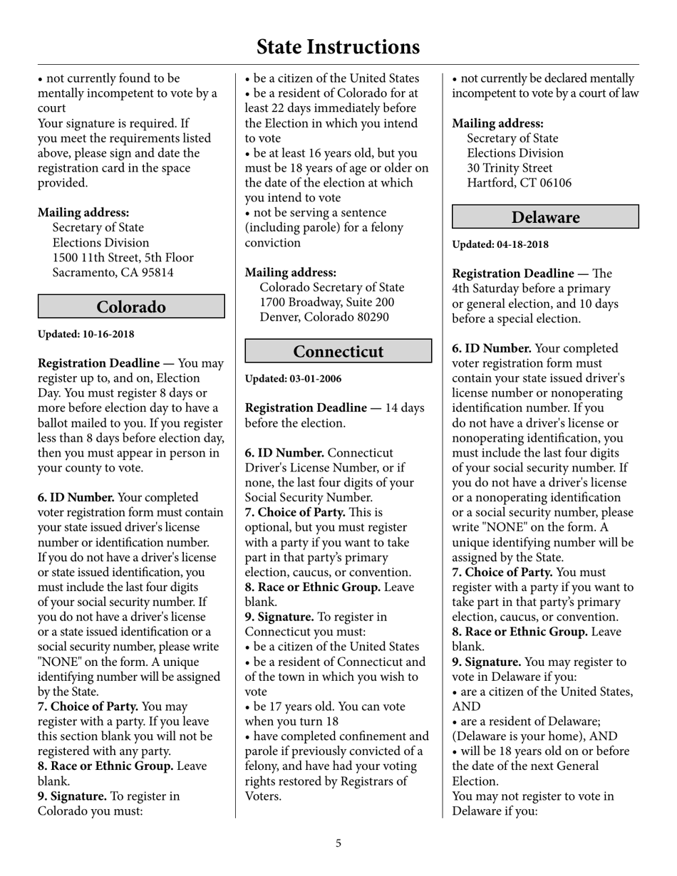Voter Registration Application, Page 10