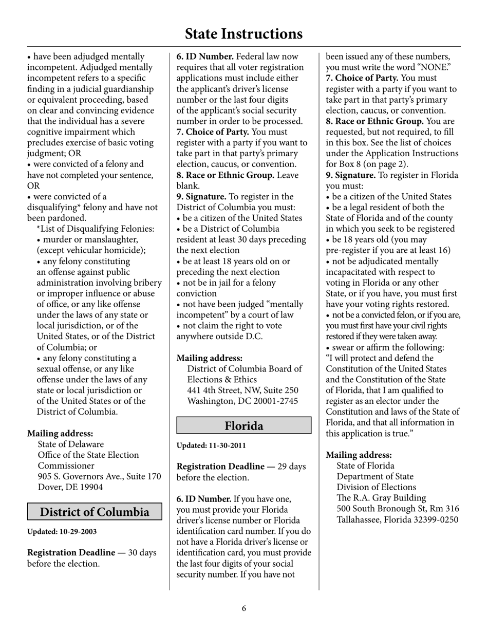 Voter Registration Application, Page 11