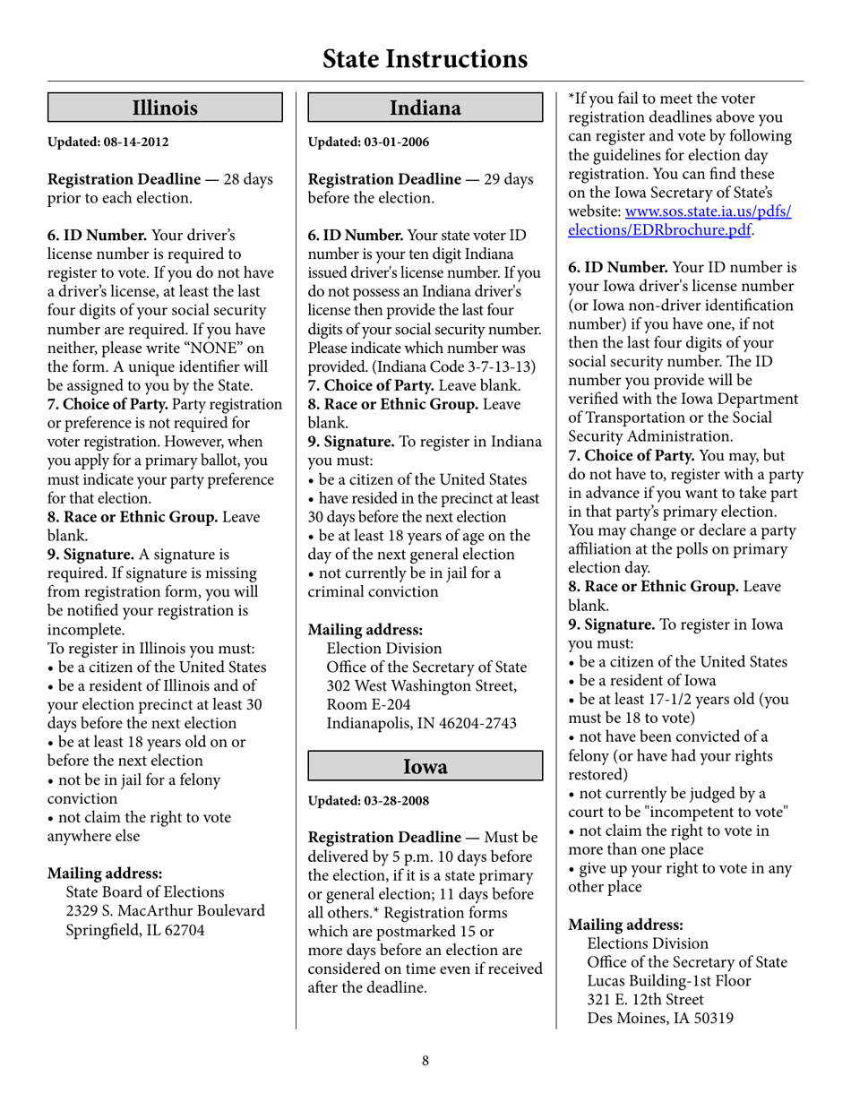 Voter Registration Application, Page 13