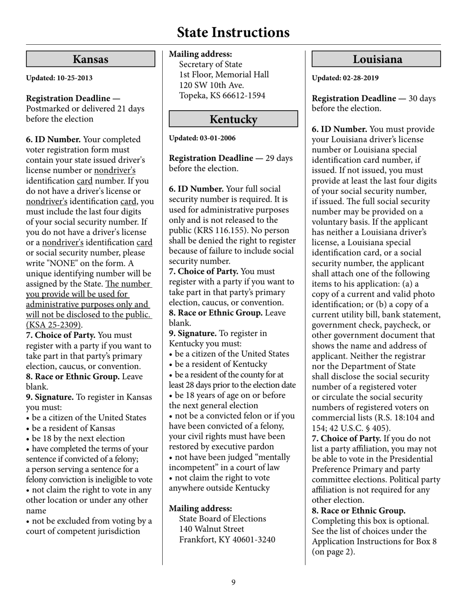 Voter Registration Application, Page 14