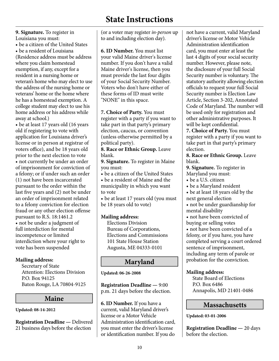 Voter Registration Application, Page 15
