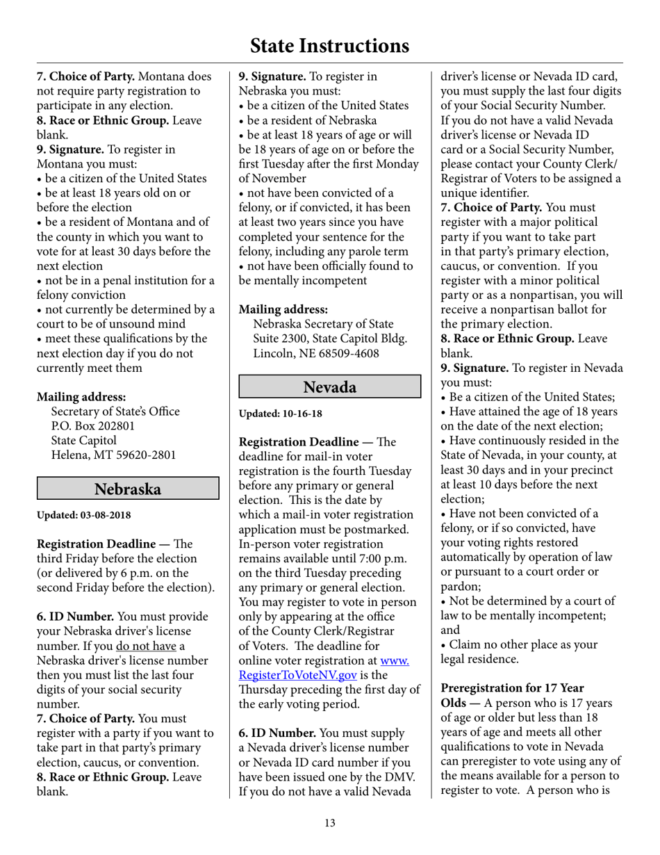 Voter Registration Application, Page 18