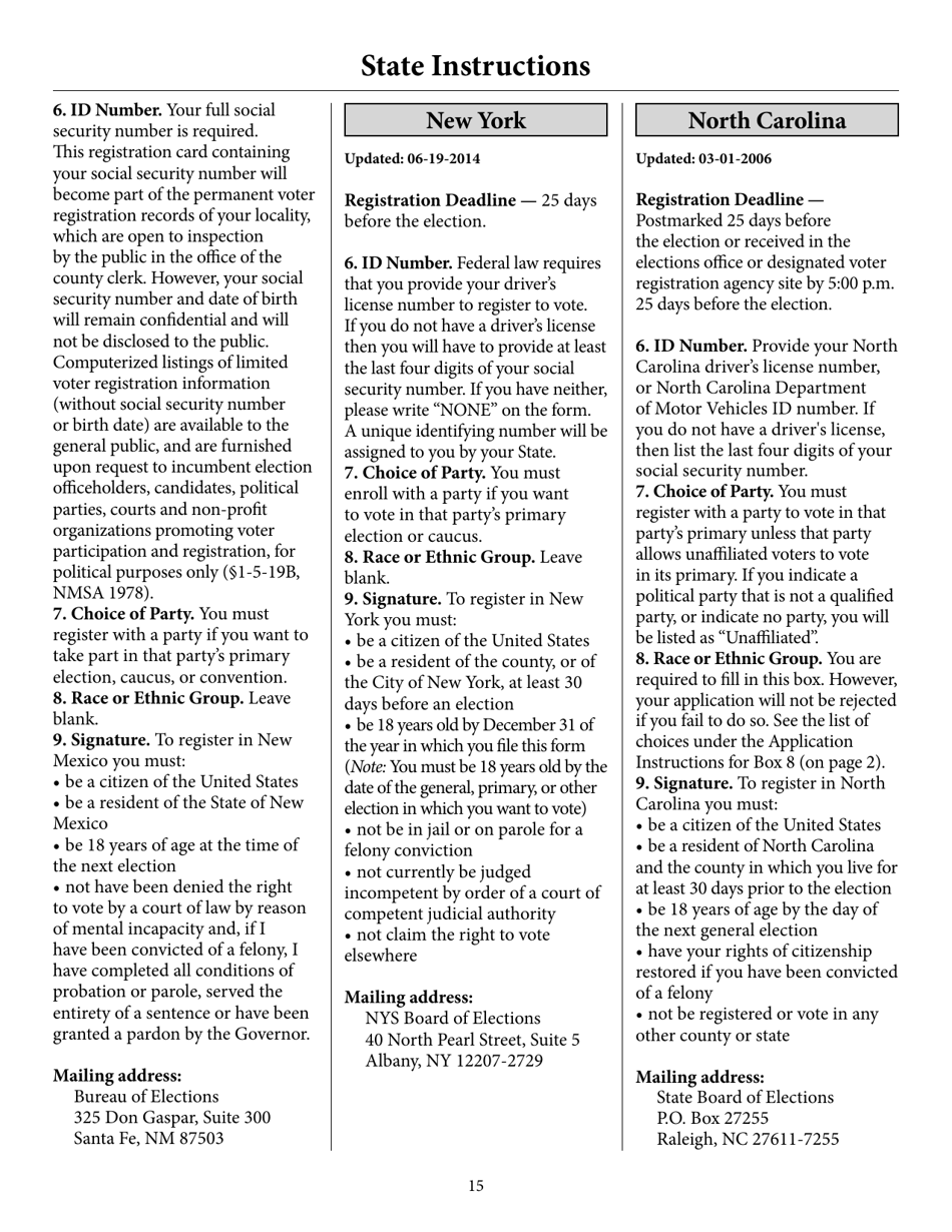 Voter Registration Application, Page 20