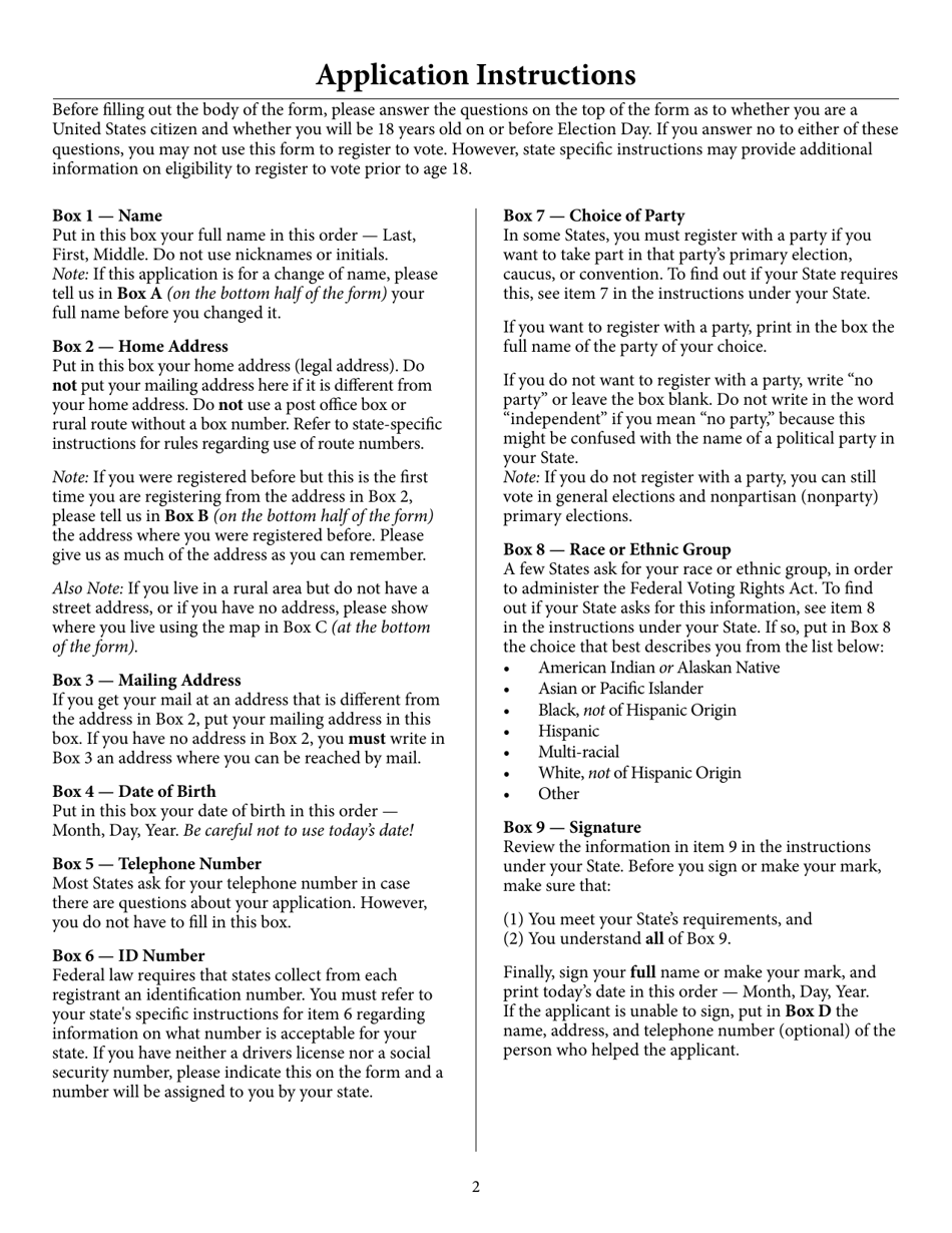Voter Registration Application, Page 3