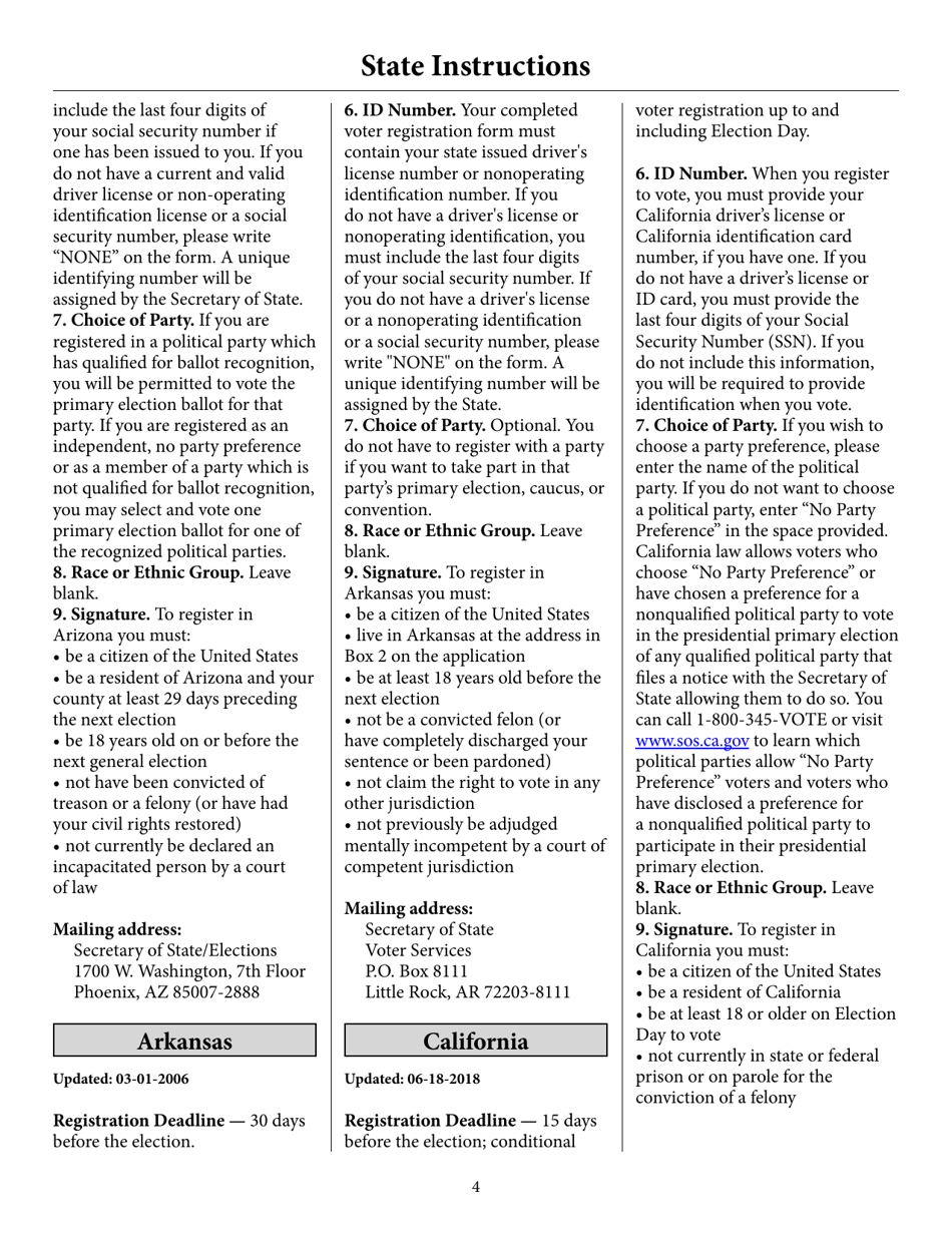 Voter Registration Application, Page 9