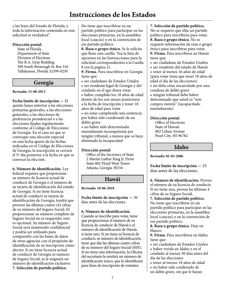 Voter Registration Application (English / Spanish), Page 12
