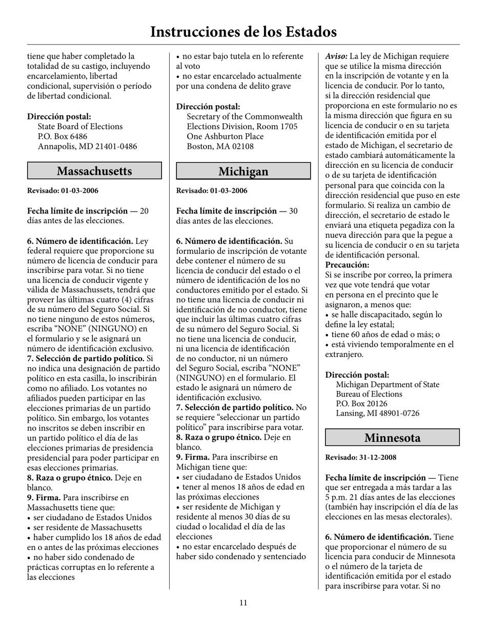 Voter Registration Application (English / Spanish), Page 16