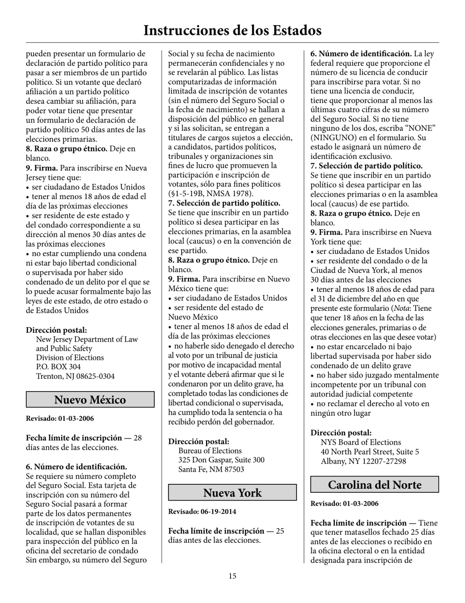 Voter Registration Application (English / Spanish), Page 20