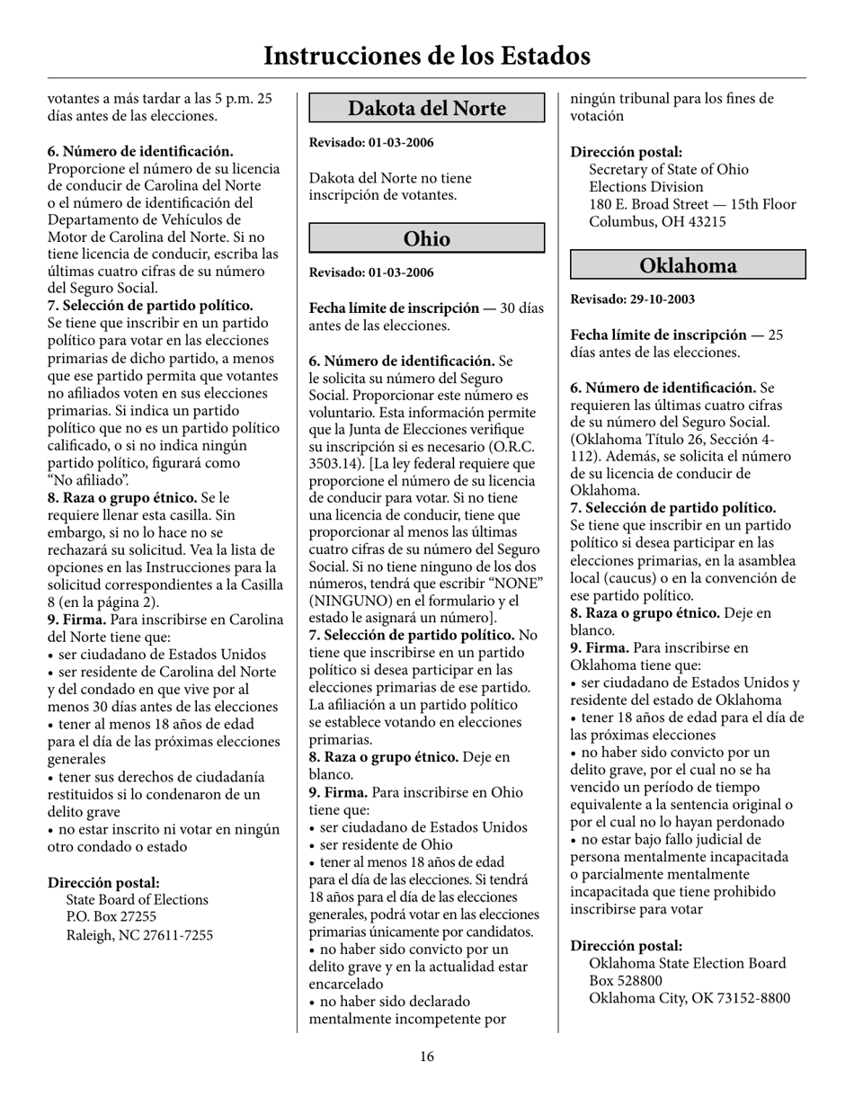Voter Registration Application (English / Spanish), Page 21
