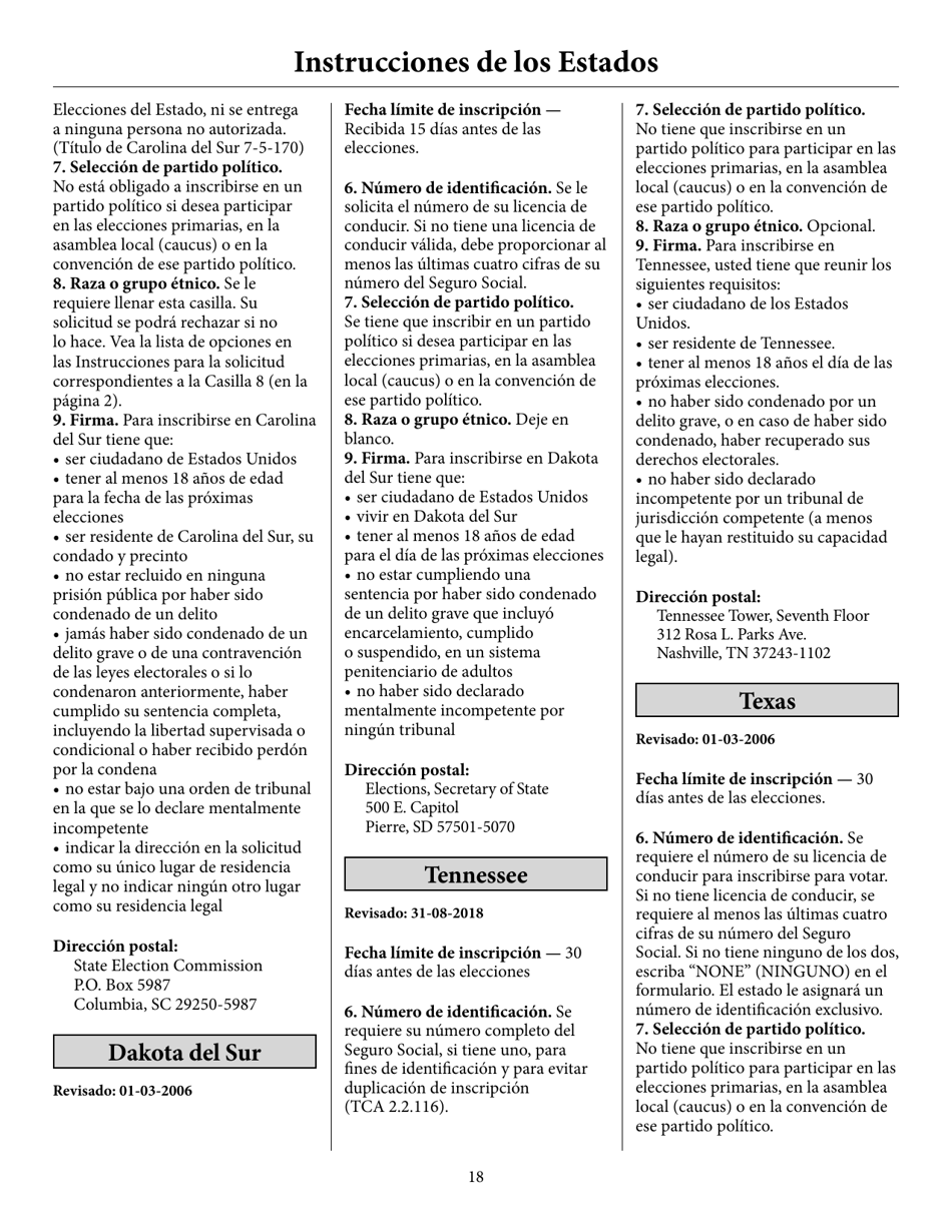 Voter Registration Application (English / Spanish), Page 23