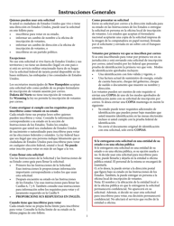 Voter Registration Application (English/Spanish), Page 2
