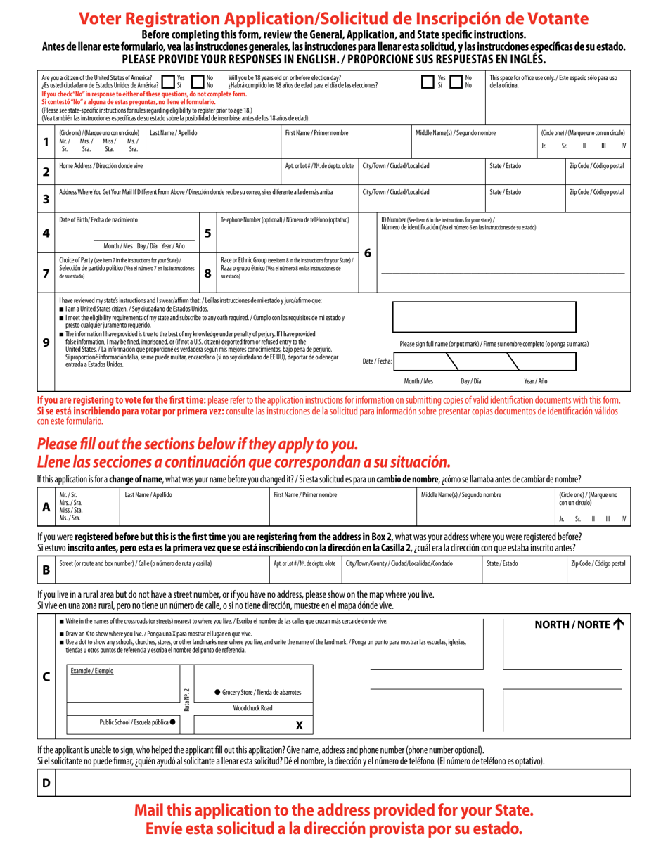 Voter Registration Application (English / Spanish), Page 6
