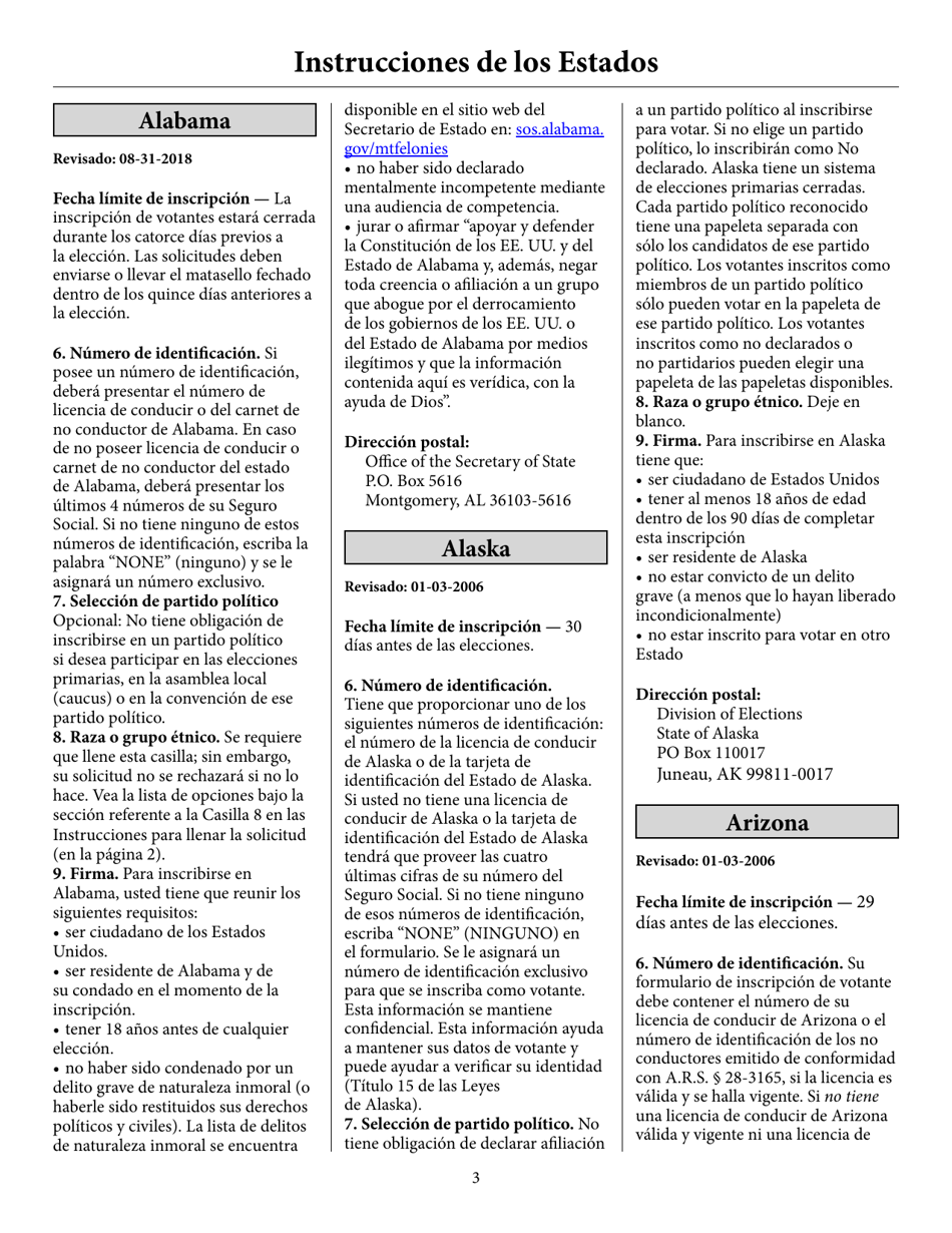 Voter Registration Application (English / Spanish), Page 8