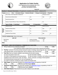 Form 18-30-APP.01 &quot;Application for Public Facility&quot; - Alaska